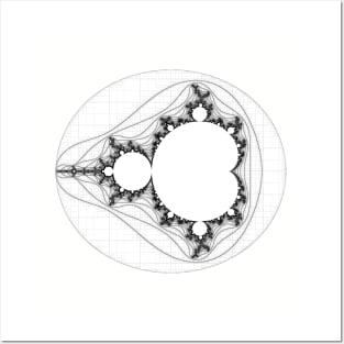 Black - Linear Mandelbrot Posters and Art